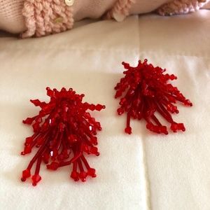 Red Beaded Earrings